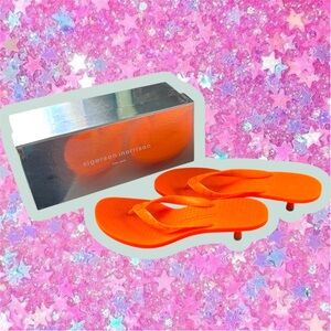 Sigerson Morrison vintage Y2K Kitten Heel Thong Sandals 9 NIB NWT flip flops 90s
